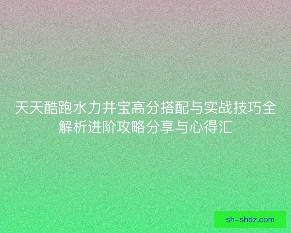 天天酷跑水力井宝高分搭配与实战技巧全解析进阶攻略分享与心得汇