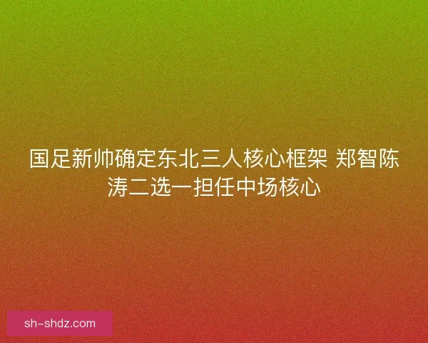 国足新帅确定东北三人核心框架 郑智陈涛二选一担任中场核心